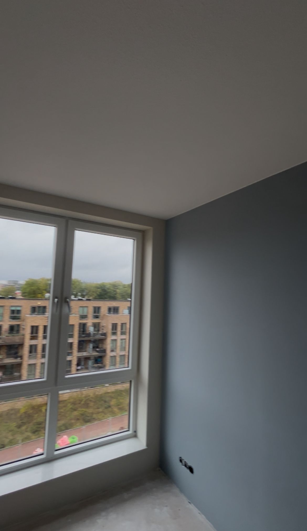 Blauw geschilderde wanden