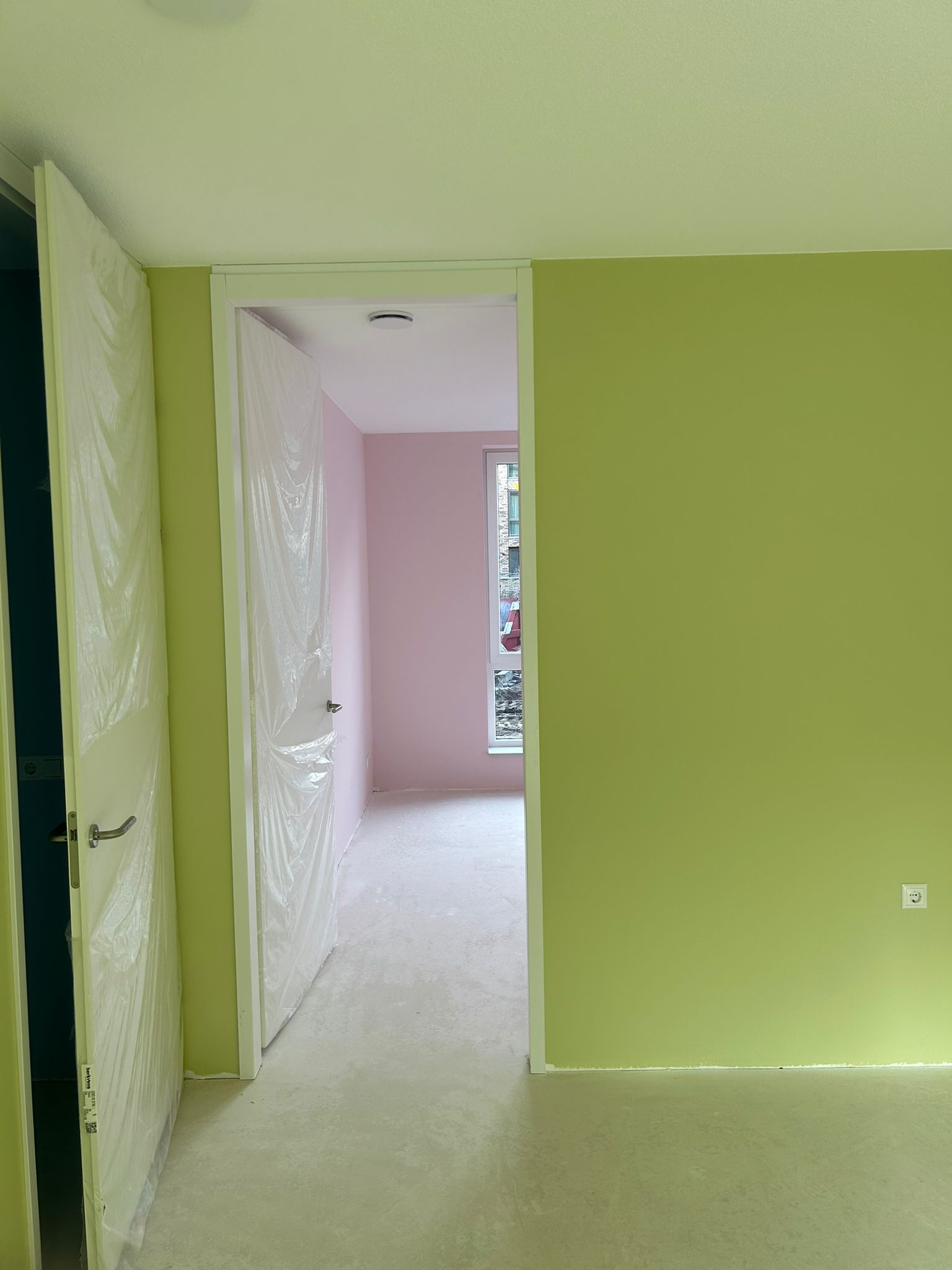 Zachte groene binnenschildering